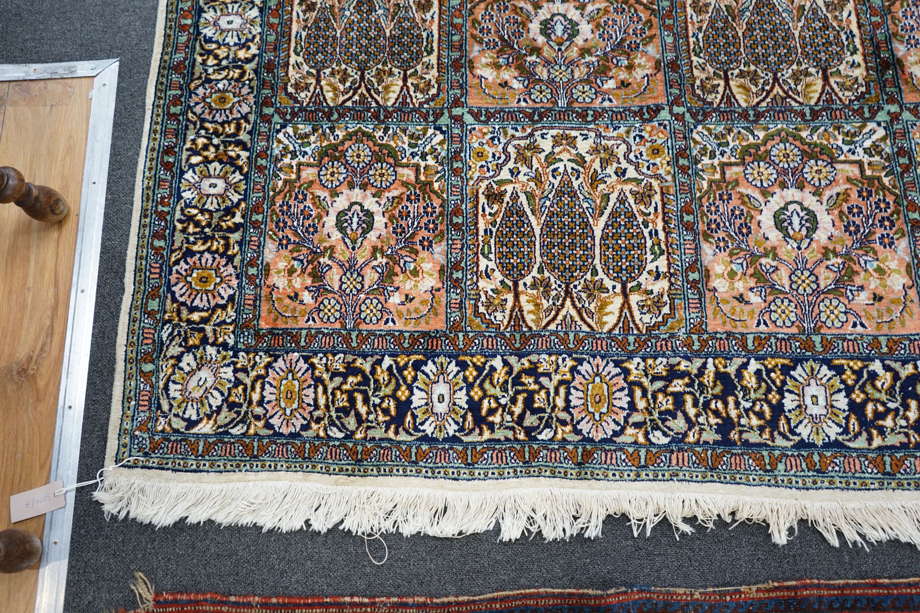A Persian design silk rug, 190 x 130cm